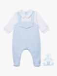 Emile et Rose Baby Harvey 2-in-1 Cotton Dungarees, Light Blue