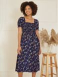 Yumi Sealife Midi Dress, Navy/Multi