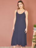 Yumi Relaxed Midi Linen Dress, Navy