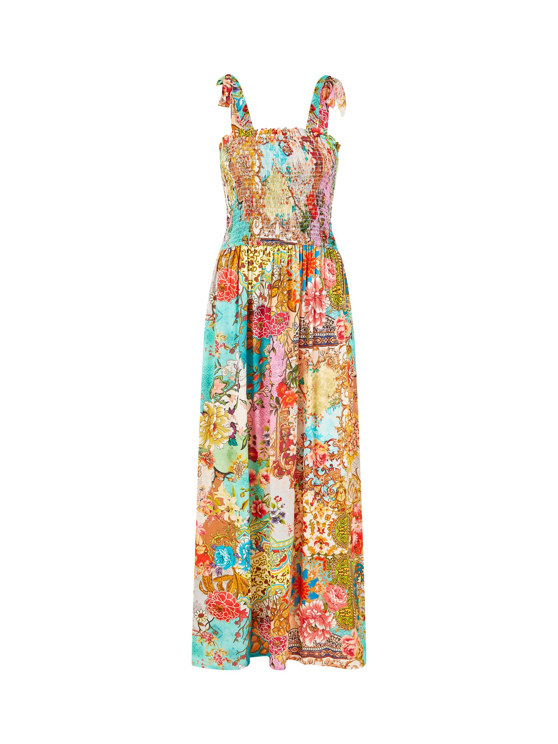 Yumi Patchwork Split Hem Maxi Dress, Multi, 8