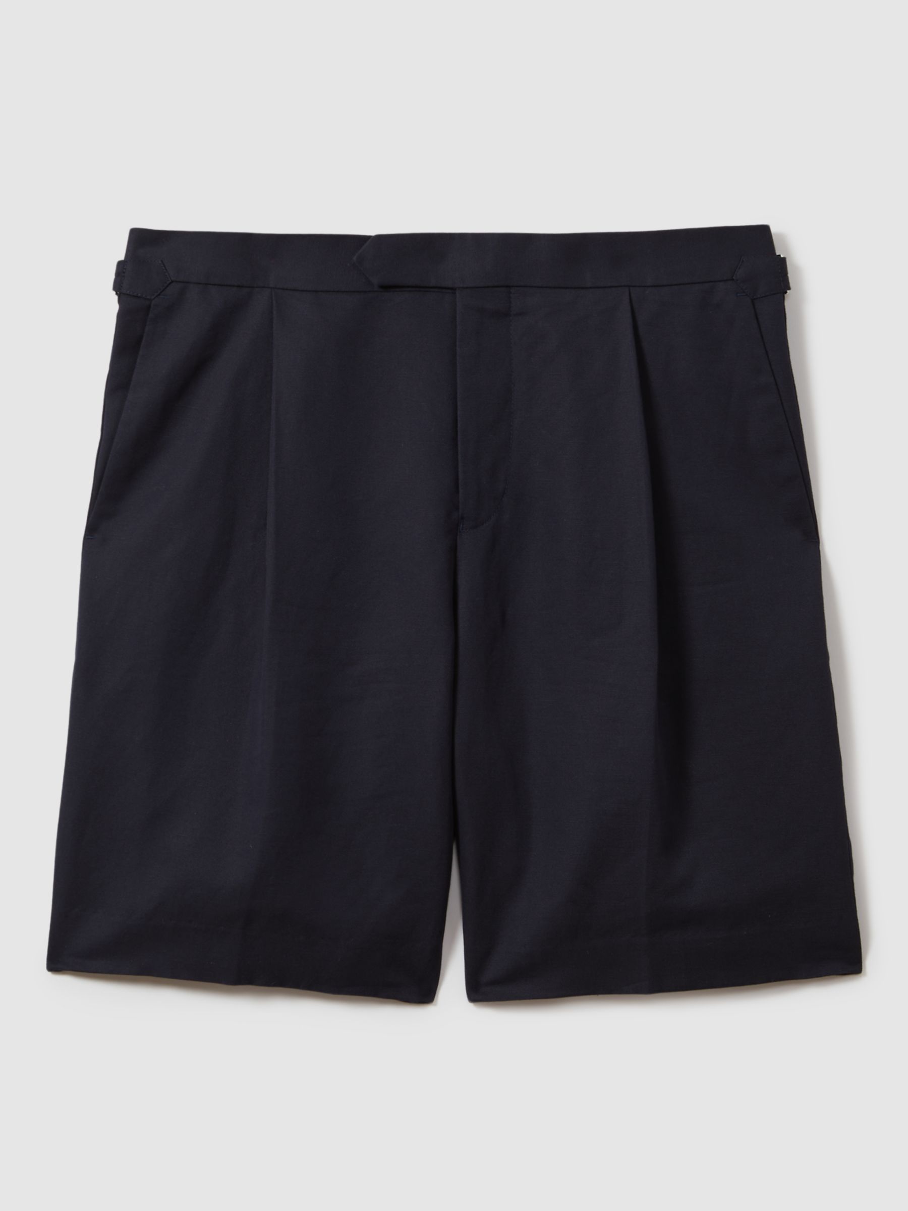 Reiss Con Linen Shorts, Navy, 28R
