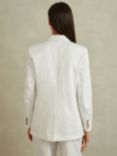 Reiss Harper Single Breasted Cotton Suit Blazer, White
