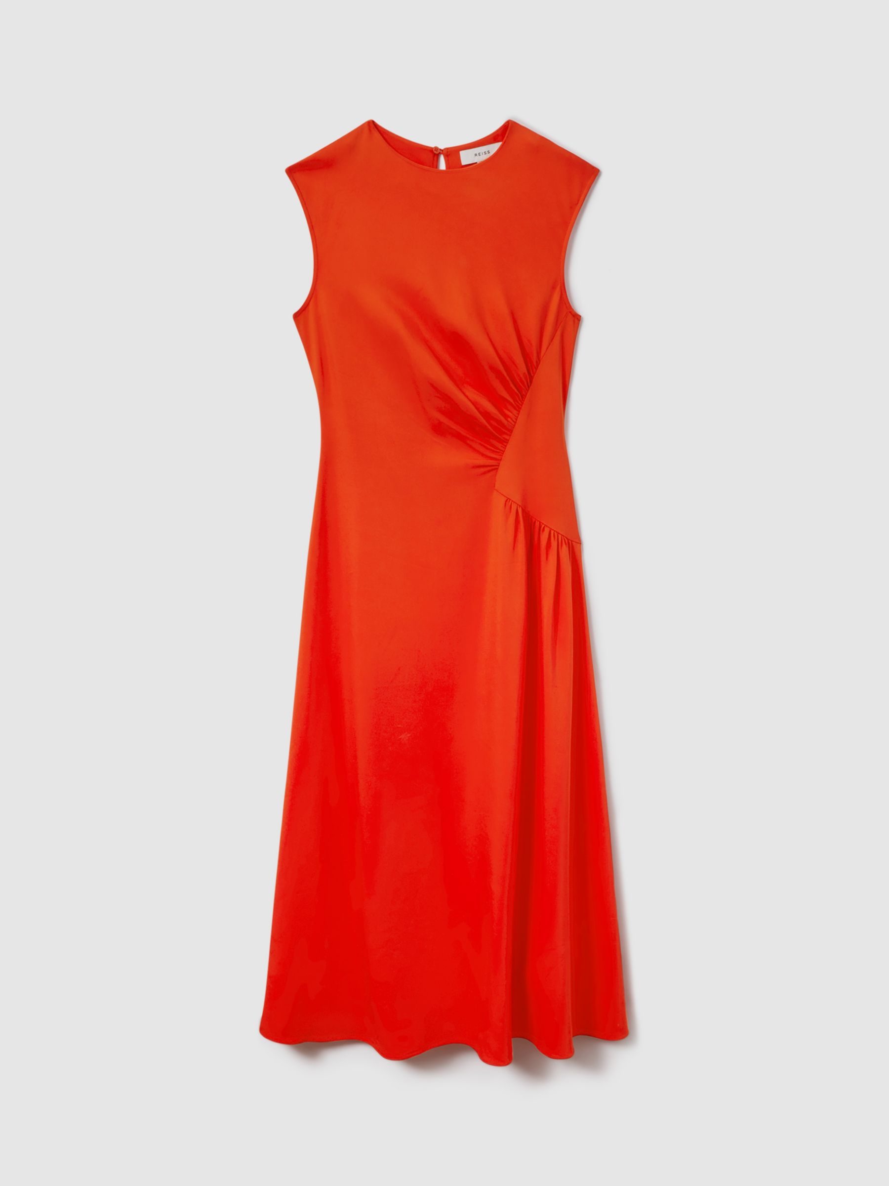 Reiss Petite Stacey Sleeveless Midi Dress, Orange, 6