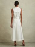 Reiss Heidi Sleeveless Linen Blend Midi Shirt Dress, White