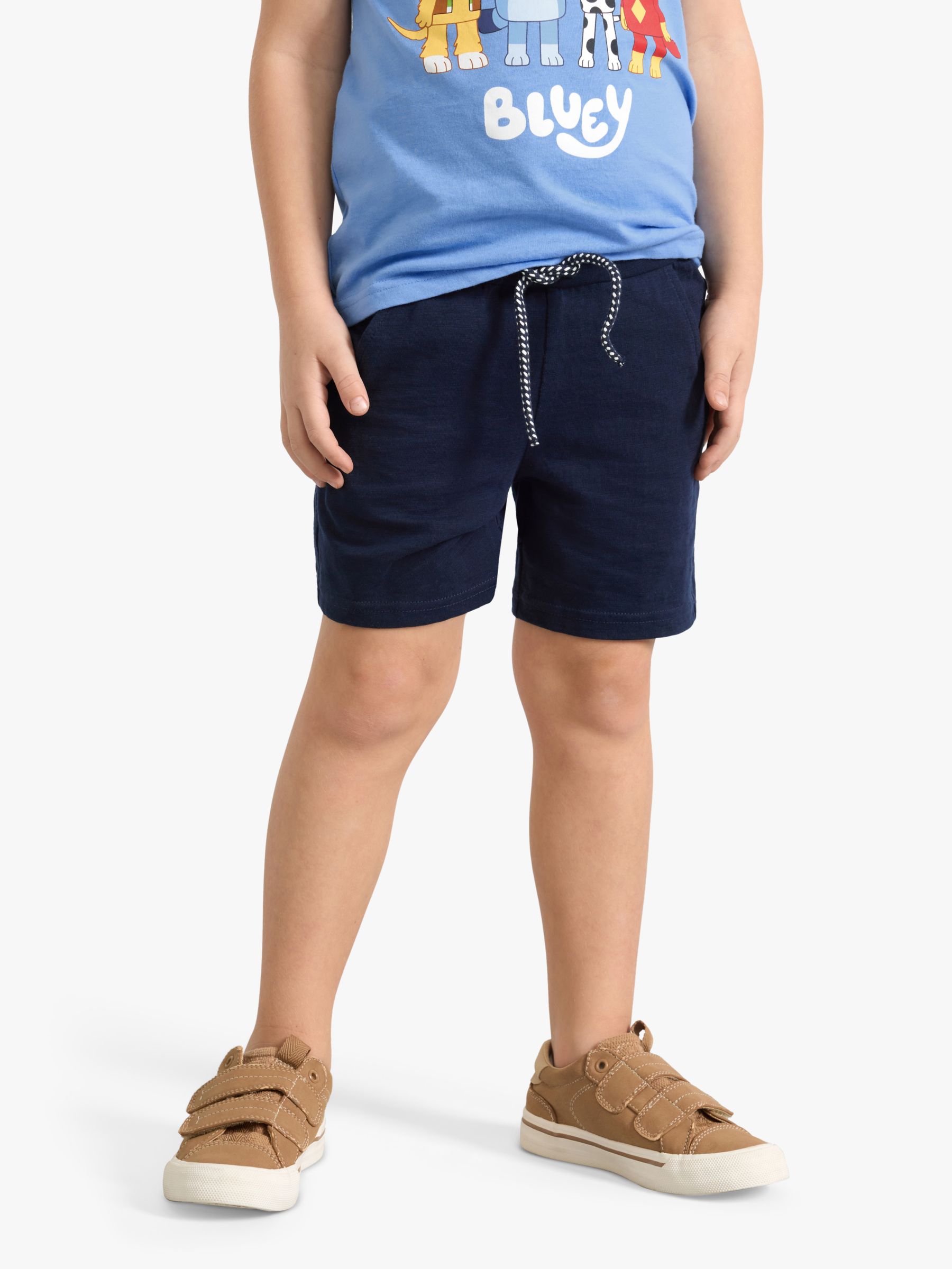 Lindex Kids' Organic Cotton Lightweight Drawstring Shorts, Dark Navy, 18-24 months