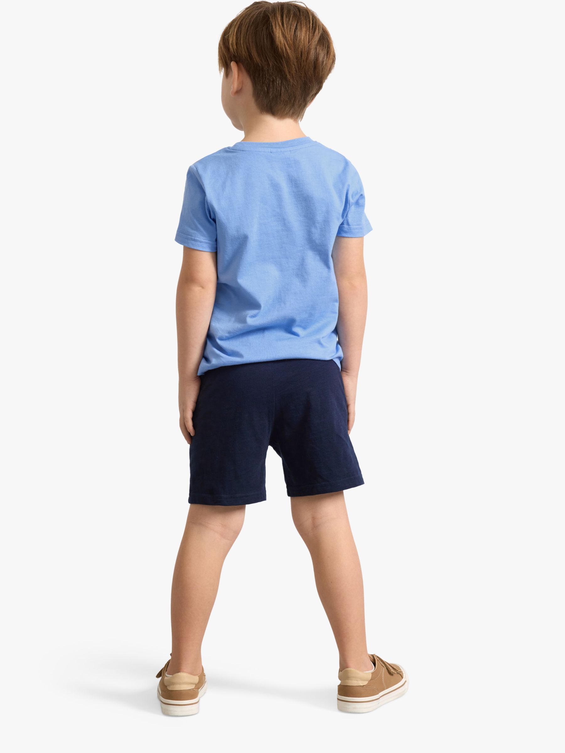 Lindex Kids' Organic Cotton Lightweight Drawstring Shorts, Dark Navy, 18-24 months