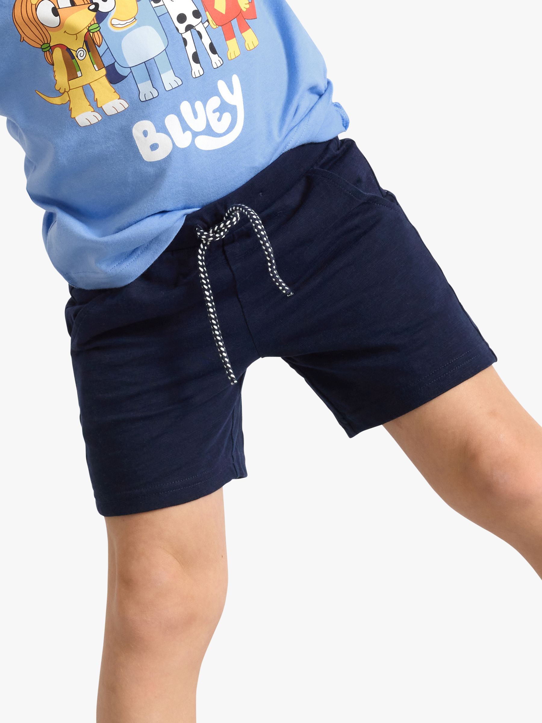 Lindex Kids' Organic Cotton Lightweight Drawstring Shorts, Dark Navy, 18-24 months