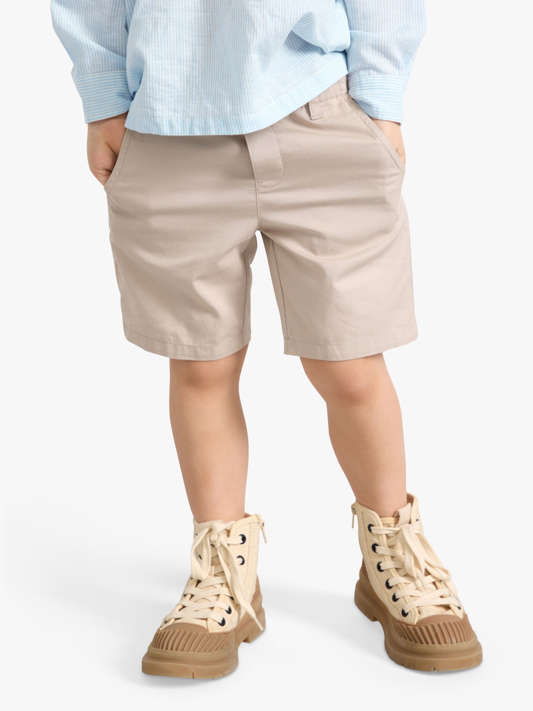 Lindex Kids' Chino Cotton Shorts, Light Grey, 5-6 years