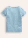 Mini Boden Kids' Shell Superstitch T-Shirt, Vintage Blue