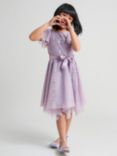 Monsoon Kids' Amelia Embroidered Dress, Lilac