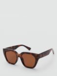 Mango Women's Musie Square Frame Sunglasses, Dark Brown