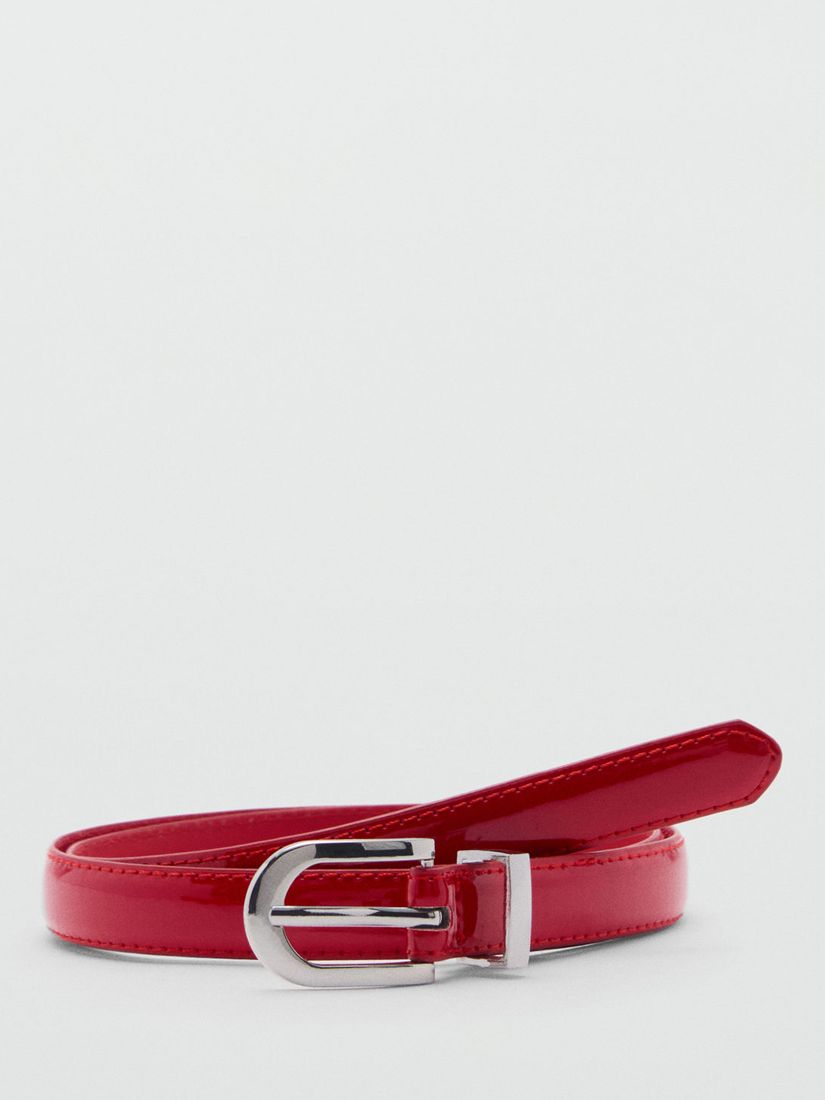 Mango Meve Skinny Belt, Red, L