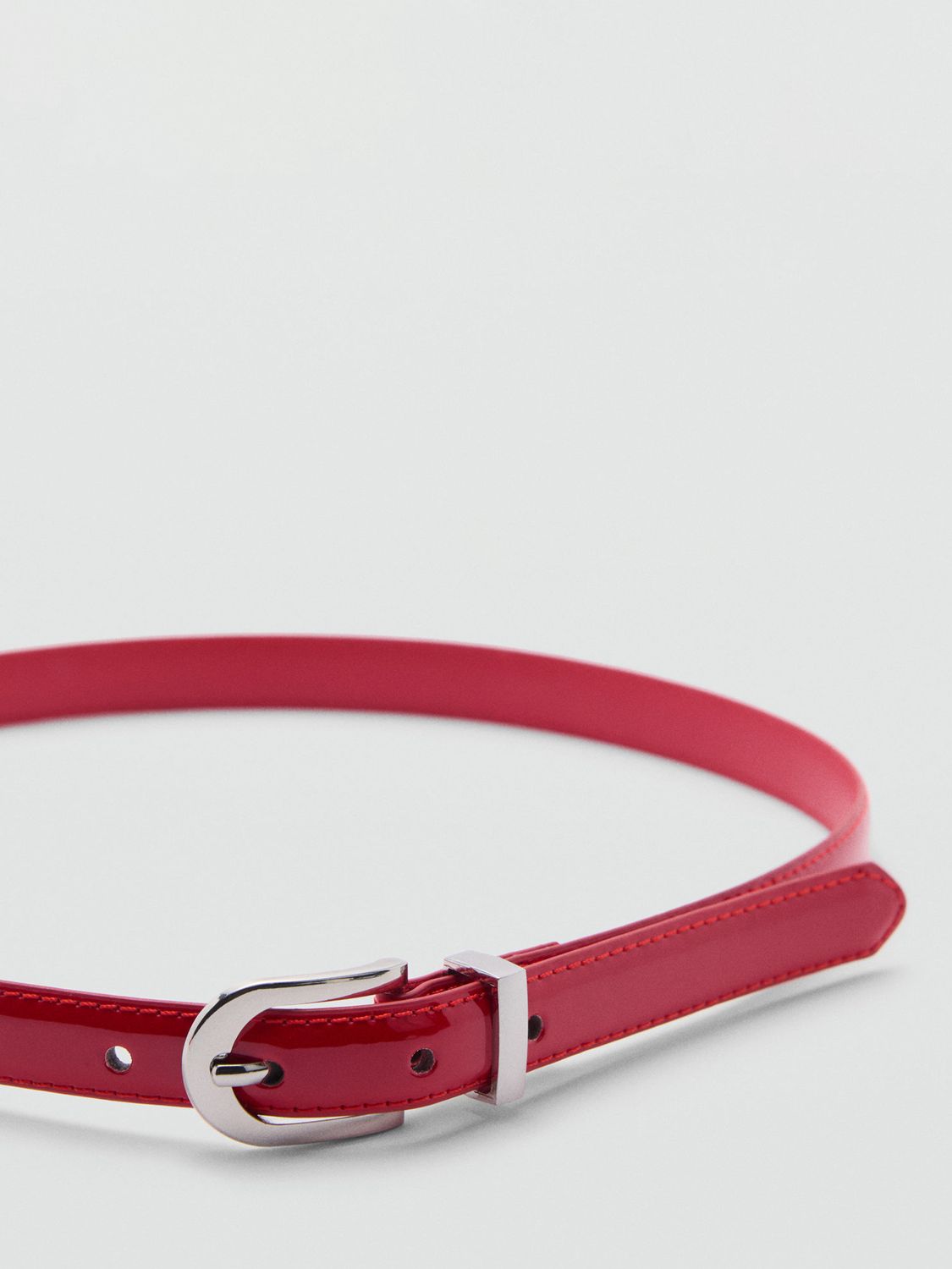 Mango Meve Skinny Belt, Red, L