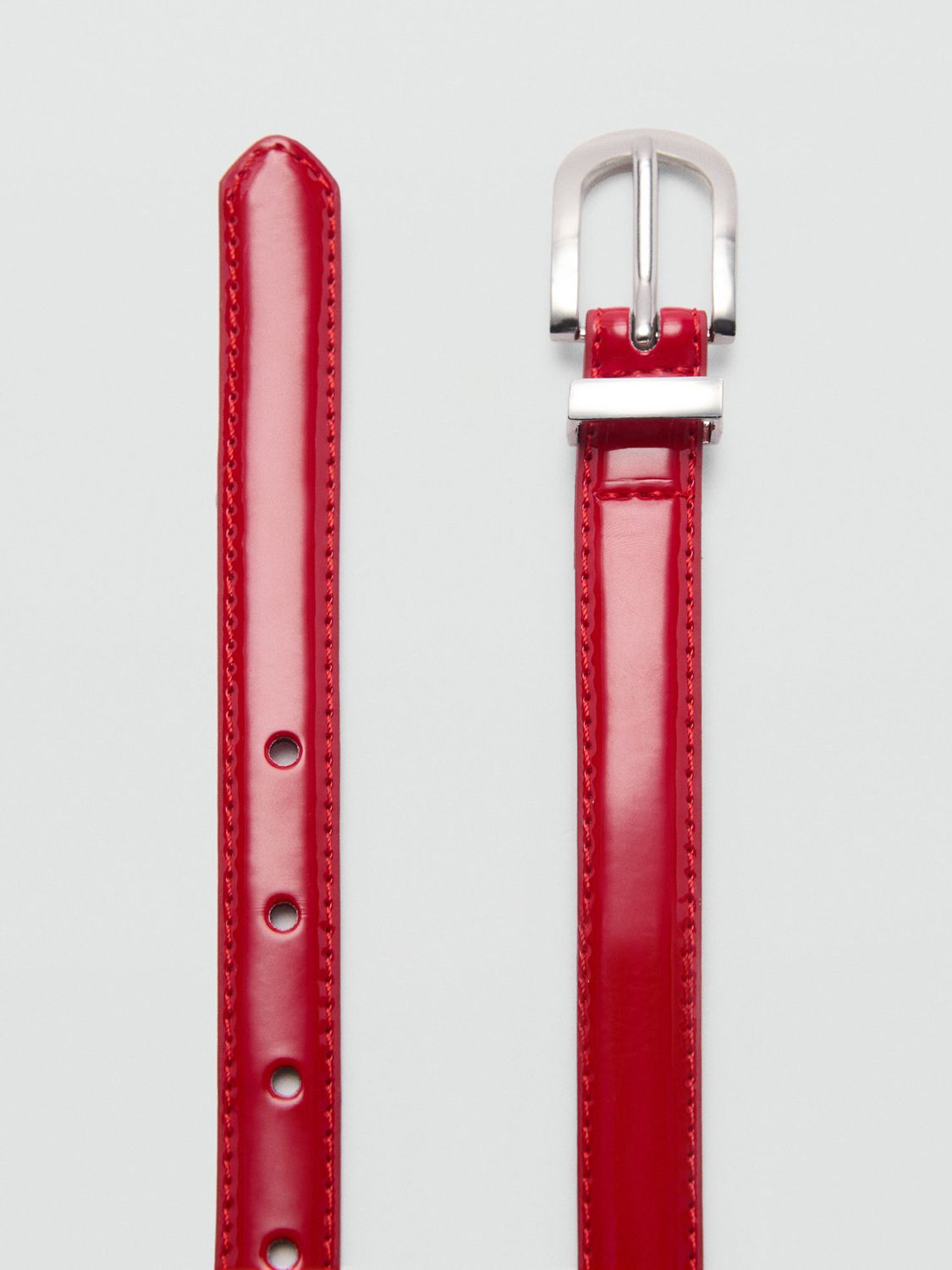 Mango Meve Skinny Belt, Red, L