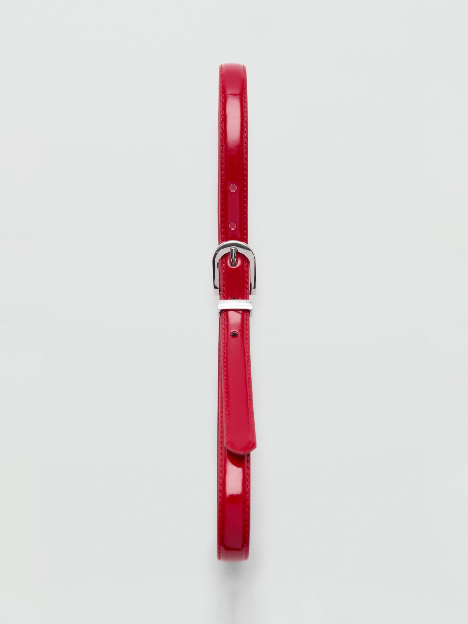 Mango Meve Skinny Belt, Red, L