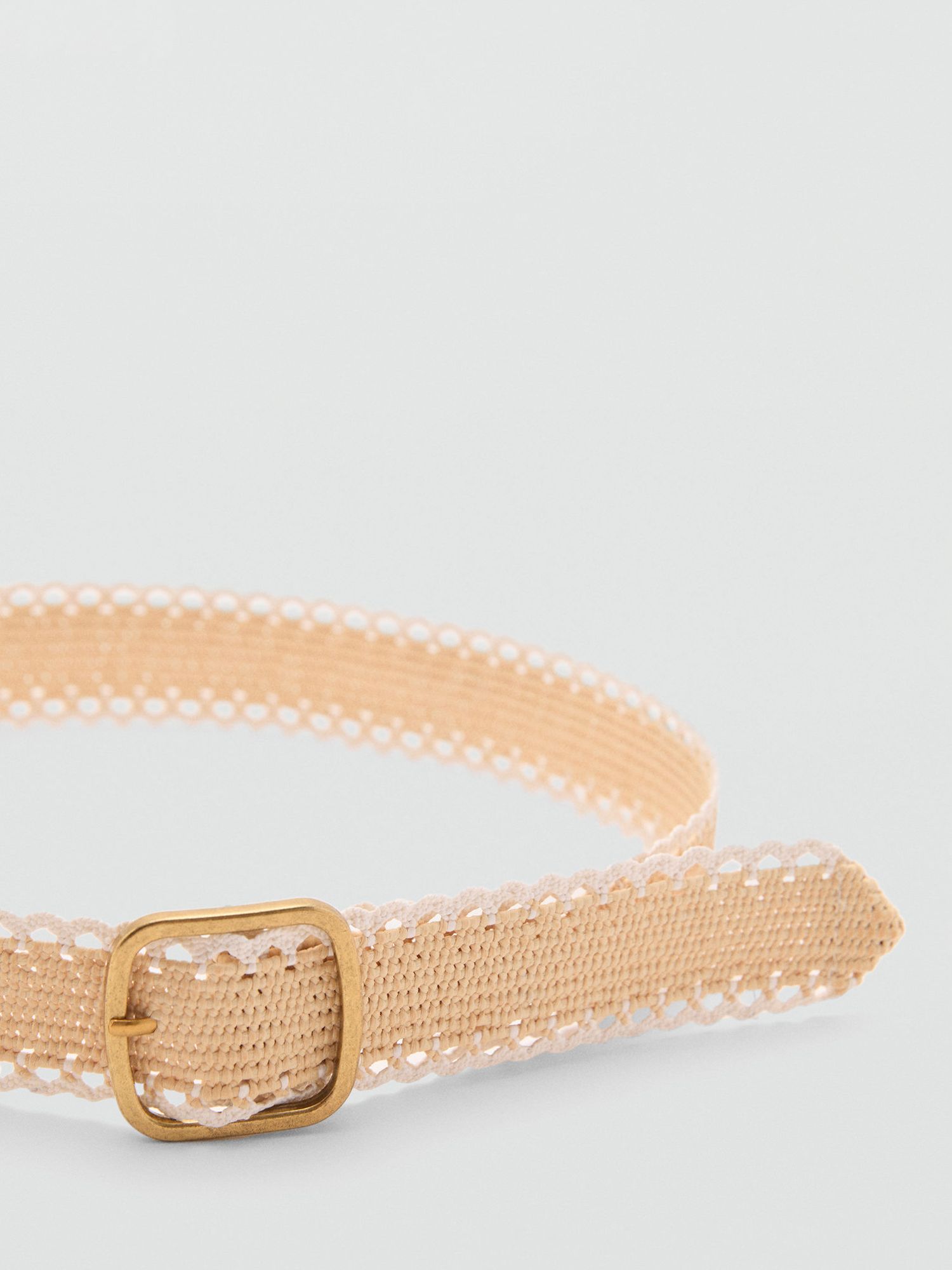 Mango Ondas Belt, Light Beige, S