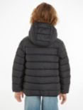 Calvin Klein Kids' Mini Logo Light Hooded Puffer Jacket, Ck Black