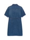 Calvin Klein Kids' Lightweight Denim Belted Shirt Dress, Fresh Blue