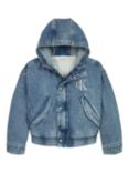 Calvin Klein KIds' Denim Hooded Jacket, Modern Blue Cf