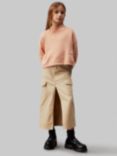 Calvin Klein Kids' Clean Utility Cargo Skirt, Pale Khaki