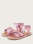 Monsoon Kids' Metallic Leather Sandals, Pink