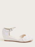 Monsoon Kids' Bridesmaid Essie Lacey Wedge Shoes, Ivory, Ivory