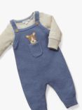 Purebaby Baby Knitted Dungarees, River Melange