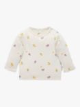 Purebaby Baby Posie Broderie Layering Top, Cream/Multi