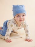 Purebaby Baby Organic Cotton Blend Hat, Bodysuit & Leggings Set, Blue/Multi
