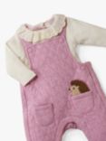 Purebaby Baby Organic Cotton Blend Quilted Dungarees, Hyacinth Melange