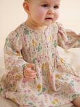 Purebaby Baby Organic Cotton Muslin Dress, Lily Pad Print