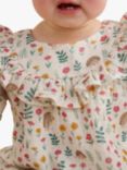 Purebaby Baby Organic Cotton Ruffle Dress, Hedgehog Print