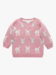 Purebaby Baby Organic Cotton Blend River Friends Jumper, Bunny Jacquard