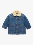 Purebaby Baby Shearling Fleece Denim Jacket, Blue