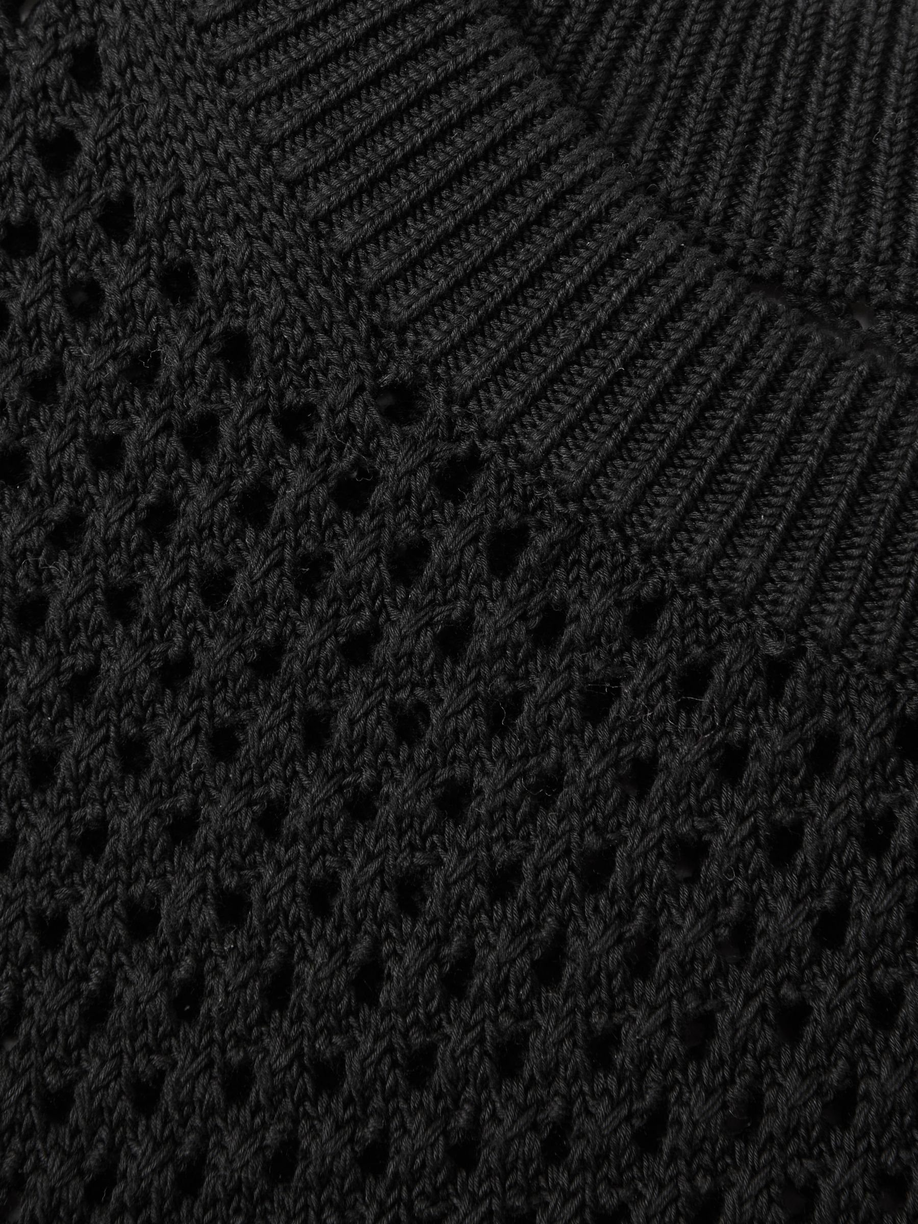Reiss Dandy Sleeveless Crochet Top, Black, XS
