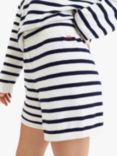 Chinti & Parker Summer Breton Stripe Shorts, Cream/Navy