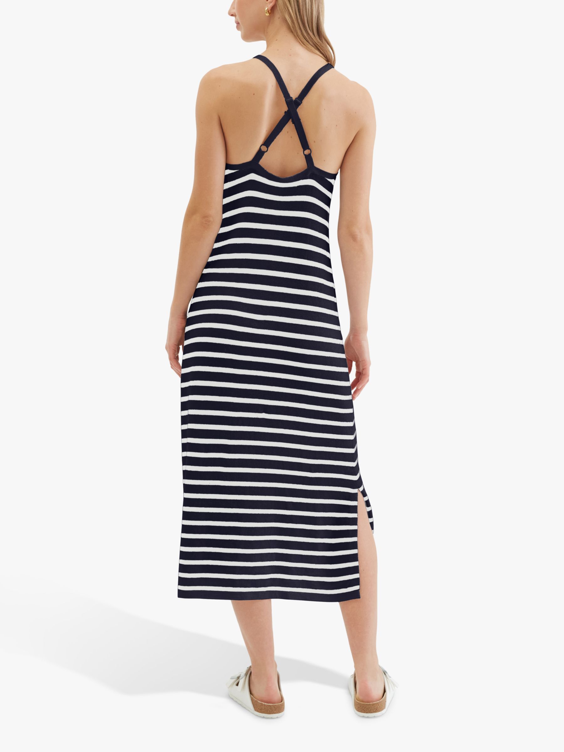 Chinti & Parker Breton Stripe Midi Dress, Navy/Cream, XXL