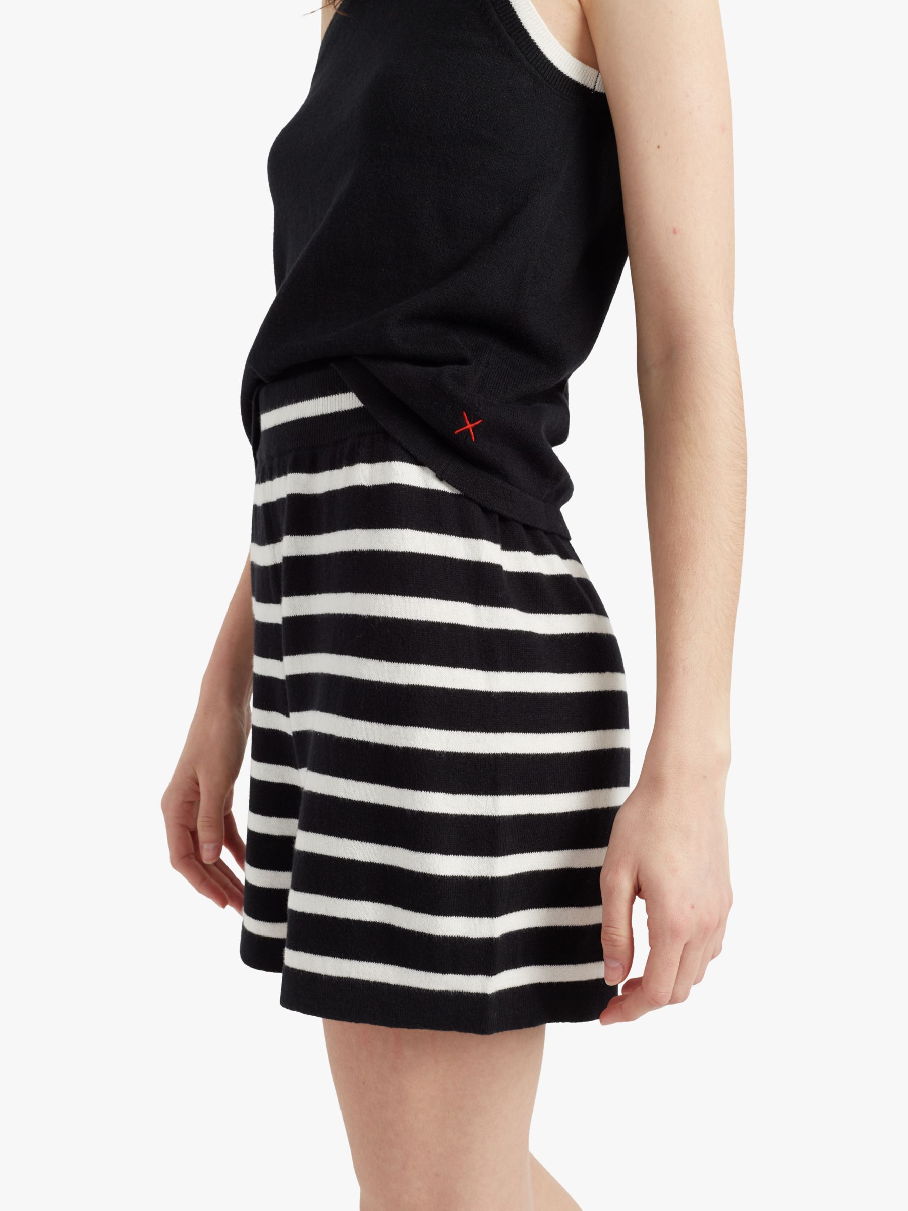 Chinti & Parker Summer Breton Stripe Shorts, Navy/Cream, XS