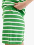 Chinti & Parker Summer Breton Stripe Shorts, Classic Green/Cream