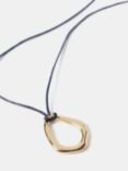 Mint Velvet Leather Pendant Necklace, Gold