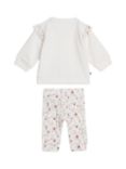 Tommy Hilfiger Baby Logo Floral Detail Sweatshirt & Leggings Set, Ancient White Flower