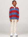 Tommy Hilfiger Kids' Logo Colour Block Long Sleeve Polo Sweatshirt