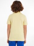 Tommy Hilfiger Kids' Badge Logo Regular Fit Polo Shirt, Lemon Zest