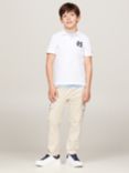 Tommy Hilfiger Kids' Badge Logo Regular Fit Polo Shirt, White
