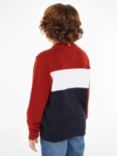 Tommy Hilfiger Kids' Logo Colour Block Sweatshirt, Red/White/Blue