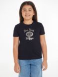 Tommy Hilfiger Kids' Foil New York Logo T-Shirt, Desert Sky