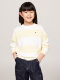 Tommy Hilfiger Mix Stripe Jumper, Lemon Zest/White