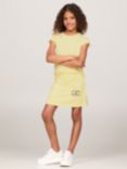 Tommy Hilfiger Kids' Logo Ruffle Sleeve Top, Lemon Zest