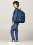 Tommy Hilfiger Kids' Logo Floral Print Essential Backpack, Blue