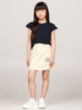 Tommy Hilfiger Kids' New York Logo Pocket Detail Mini Skirt, Lemon Zest